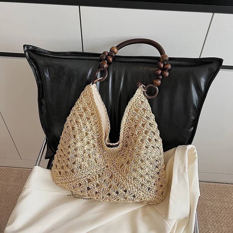 Autumn New Women s Shoulder Bag New Large Capacity Women s Woven Handbag Fashionable Grass Woven Bag Casual Commuting Bag Autumn New Designer Bag