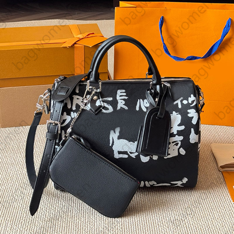 Keep Pillow Bag Luxury Handbag Tote Bags Shoulder Bags Letter Graffiti Purse Designer Bags Cowhide Leather Luxe Bag Sac De Luxe Dhgate Travel Cross Bag Men Bag 30cm