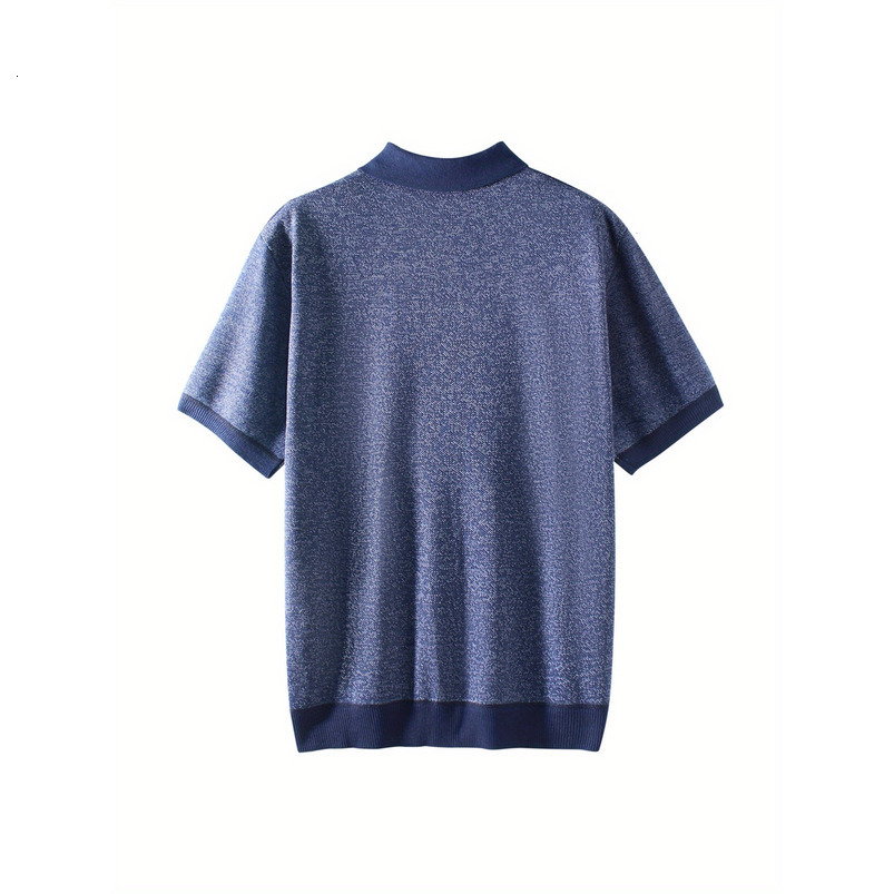 Men's Simple Casual Fashion Knitted Jacquard Cardigan Short Sleeve