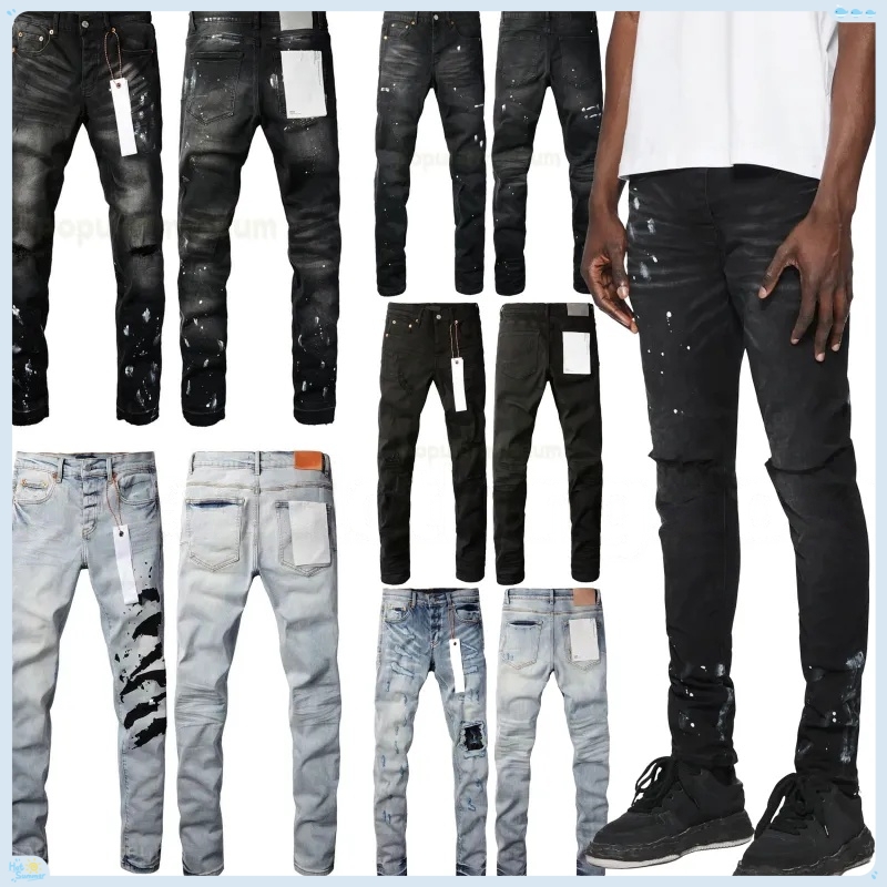 purple jorts designer jean black pants hole cotton print hip hop streetwear pants casual streetwear casual designers joggers pant Jeans skinny Jeans high quality