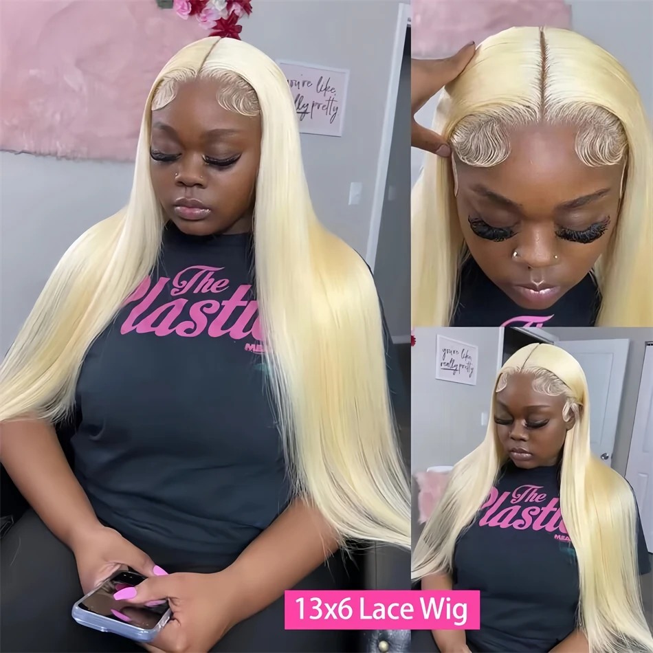 13x6 13x4 613 Hd Lace Frontal Wig High Density Blonde Straight Lace Front Wigs Human Hair Preplucked Hairline Brazilian Colored Human Hair Wigs For Wo
