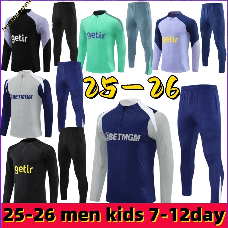 Tottenham Long sleeved half pull training suit spur Klinsmann GASCOIGNE ANDERTON SHERINGHAM 2025 2026 HAM BALE KANE HOJBJERG Adult children's clothing sportswear