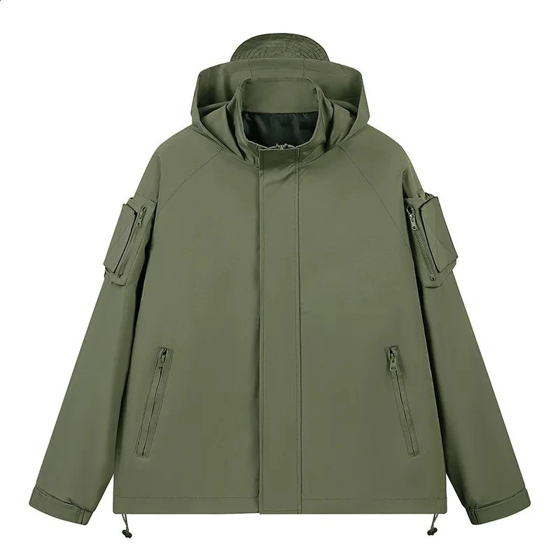 Autumn Outdoor Three-proof Jacket Men Women Multi-pocket Tooling Coat Fashion Storm Waterproof Jacket Loose Mountaineering Coats 250820