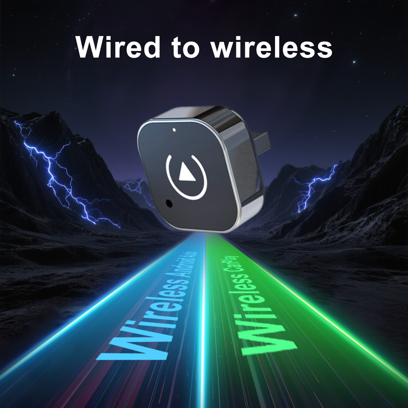 KOWANKIT Wireless CarPlay Android Auto Ai Box, Plug & Play Dongle Converts Wired To Wireless, Vehicle Multimedia Upgrade, 2in1 Car Accessories, No Del