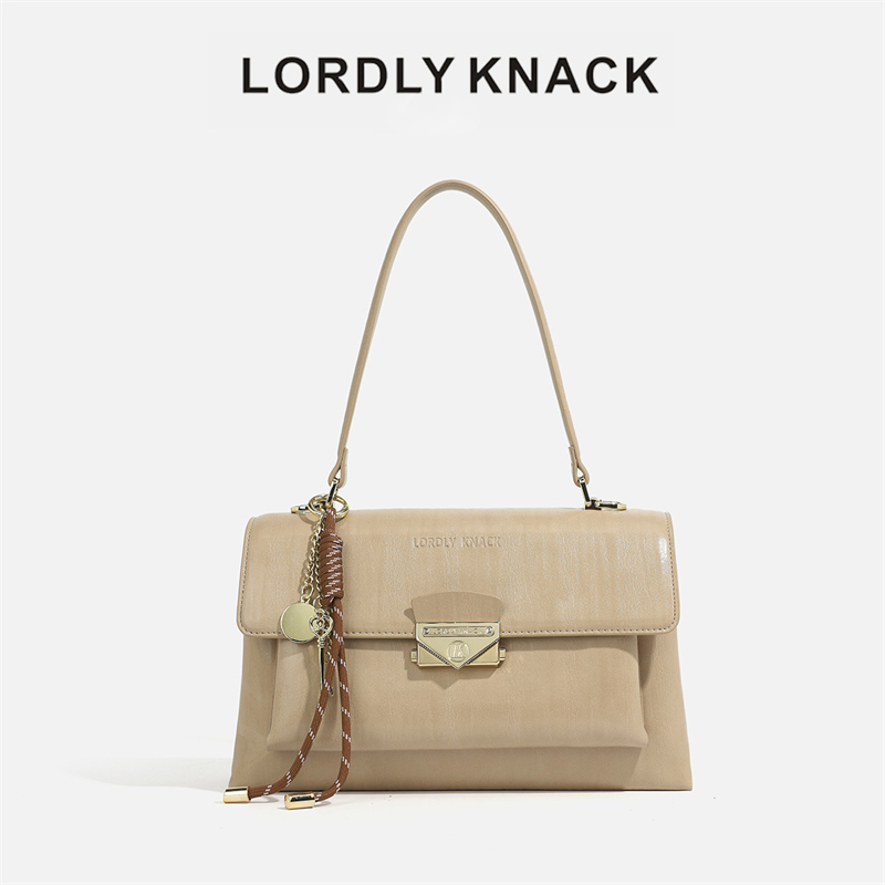 LORDLY KNACK designer bag light luxury genuine leather casual flap bag high-quality vintage large capacity tote bag for woman