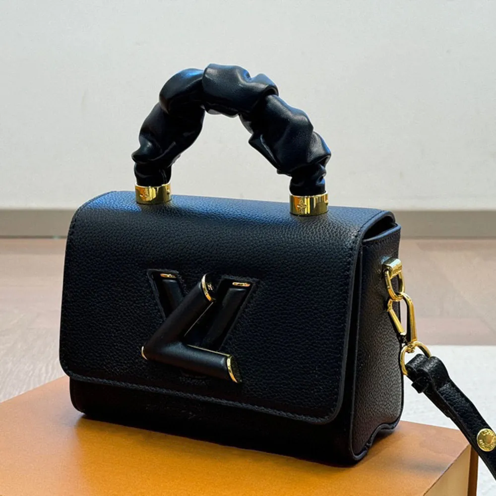 Luxury Designer Iv Mini Twist Crossbody Bags Handbags Fashion Classic Old Flower Gold Hardware Women Shoulder Bags Totes High Quality Genuine Leather Lady Bag