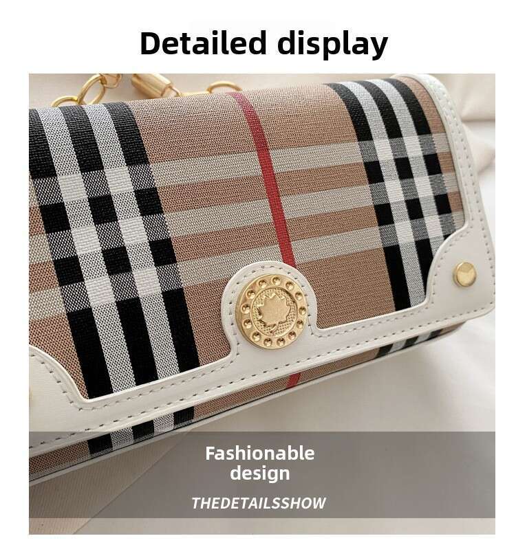 Designer Women Plaid Canvas Flap Vintage Simple Small Square Bag 2025 New Fashion Niche Single Shoulder Crossbody Underarm Bags
