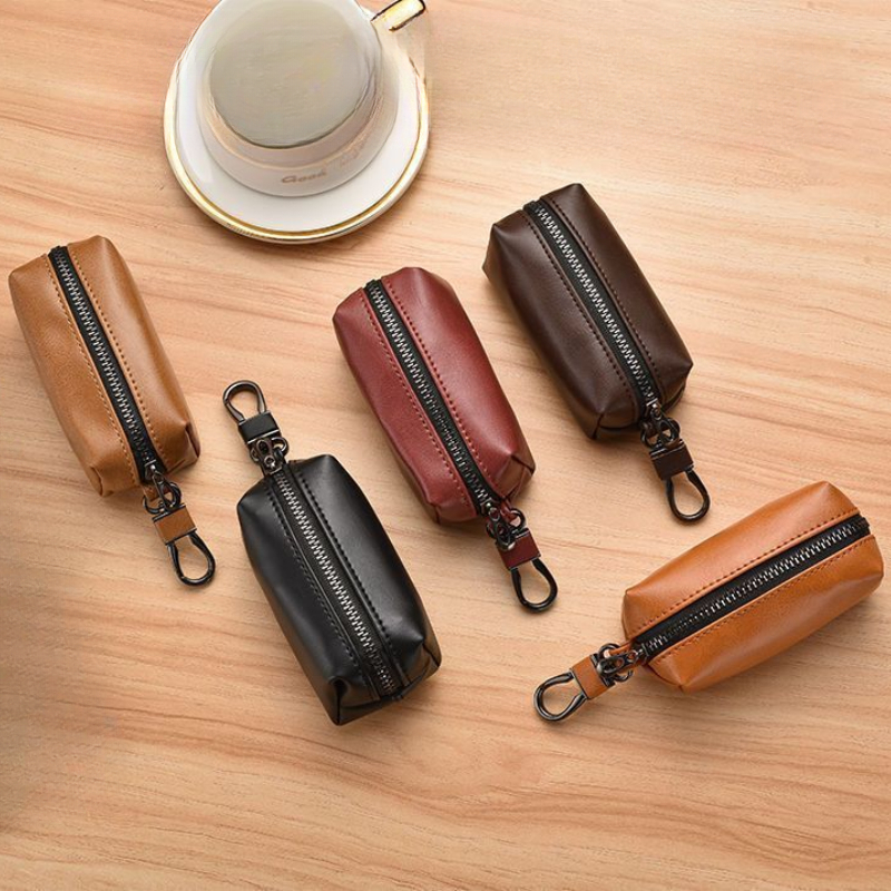 OC0010E Multi-functional Key Wallet Unisex Car Keys Holder Large Capacity Coin Organizer Hook Attachment Durable Design