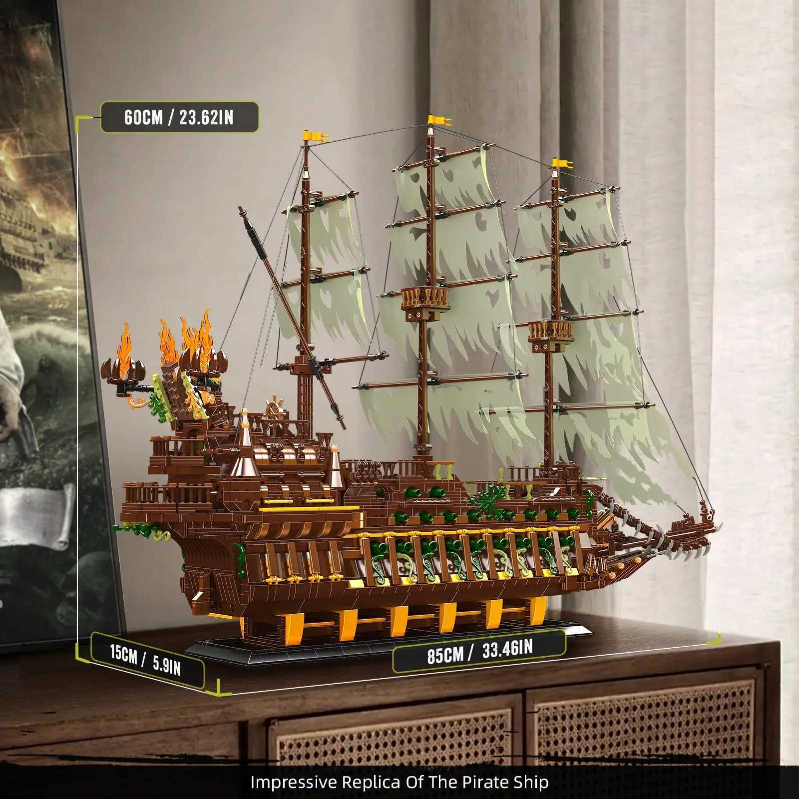 4364Pcs Flying Dutchman Pirate Ship Large Modar Sailing Building Blocks Sets MOC Movie Series Bricks Model Kids Toys Boys Gift C251111