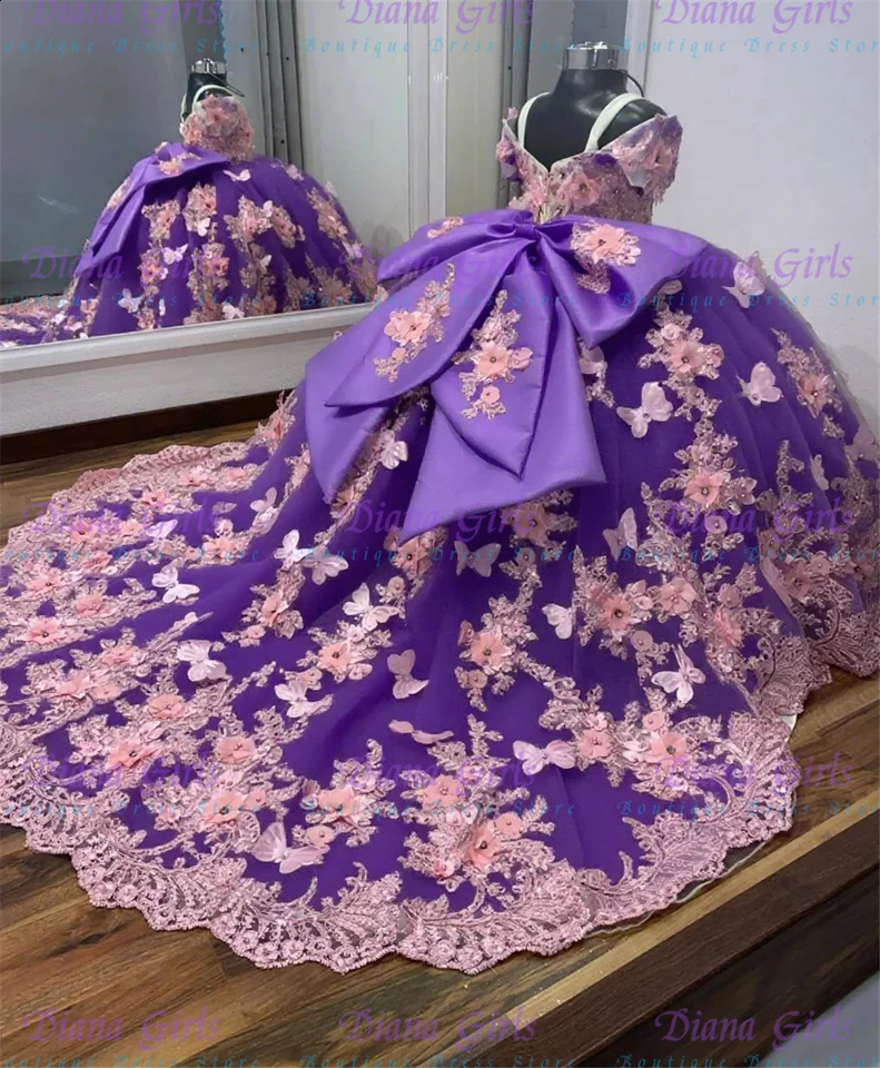 Quality Tulle Fluffy Flower Girl Dress With Exquisite Pink Applique For Kids Wedding Birthday Evening Ball Gowns 250821