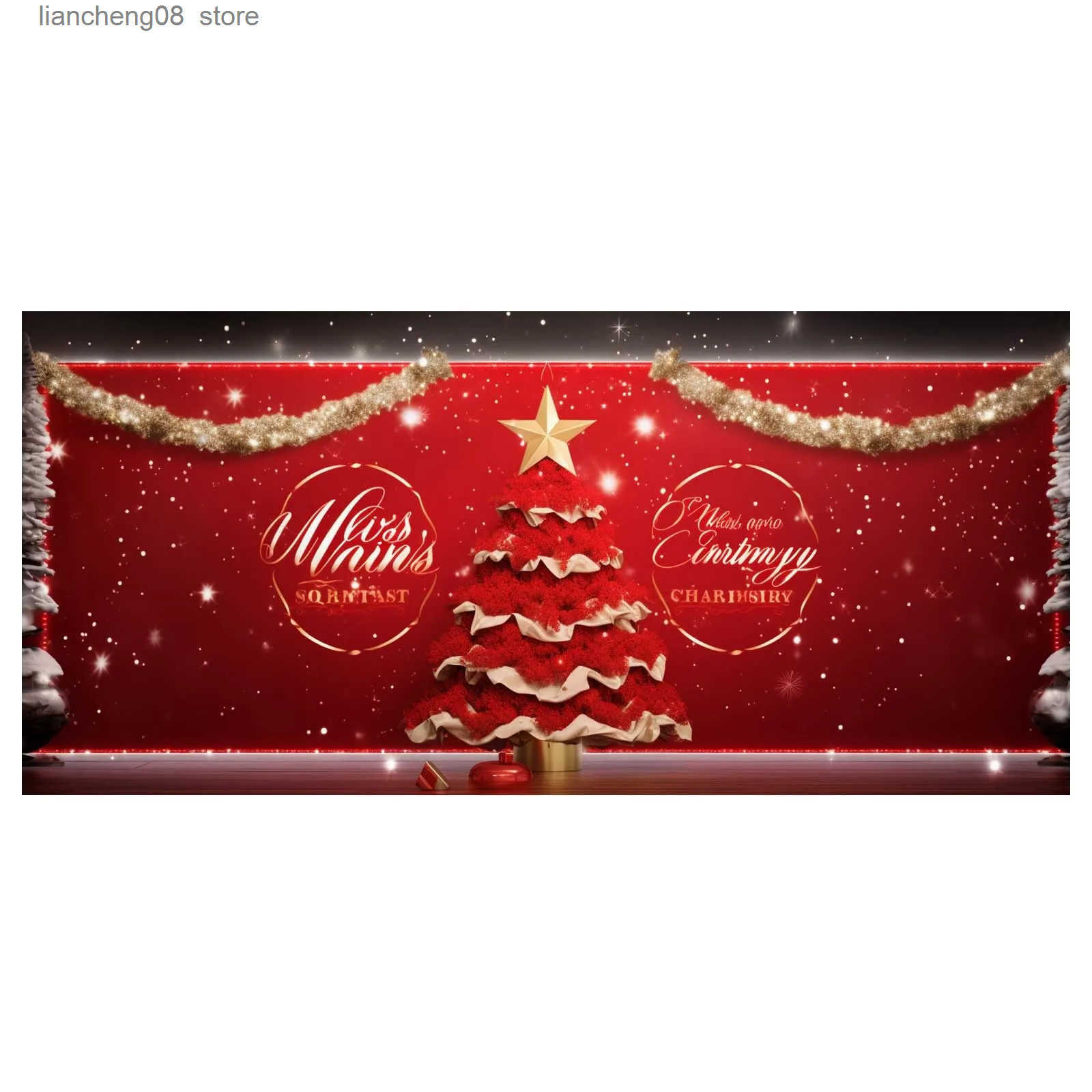 Merry Christmas Holiday Banner Garage Door Hanging Cloth Festive Outdoor Door Cover Decoration Christmas Decorations 2024 Z250821