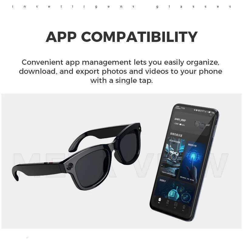 Meta Glasses New Men Women Al Voice HD Camera Audio Recording Translation Horizontal Anti-Blue Light Bluetooth Call Smartglasses