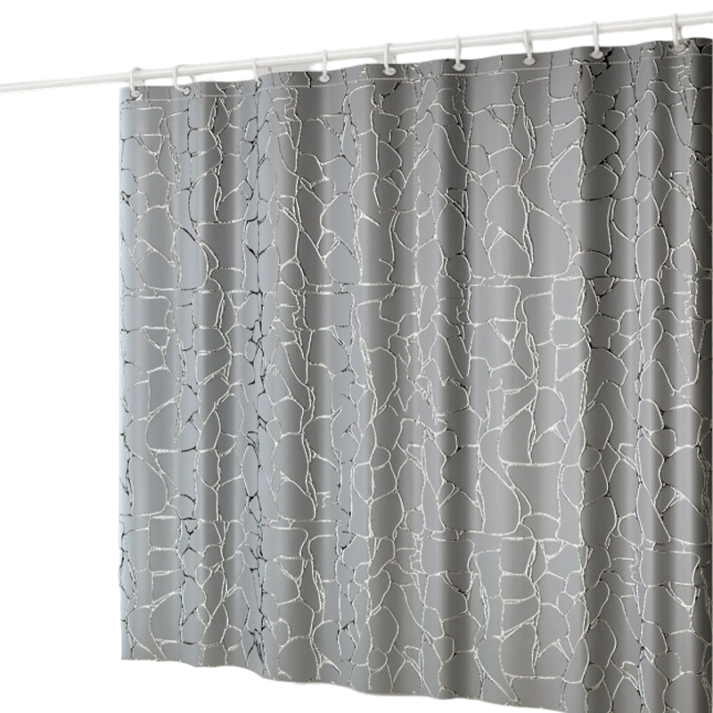 Shower curtain gray cracked vein hot silver fashionable high-quality bathroom cover (excluding: wash label, lead wire, lining plate color card)