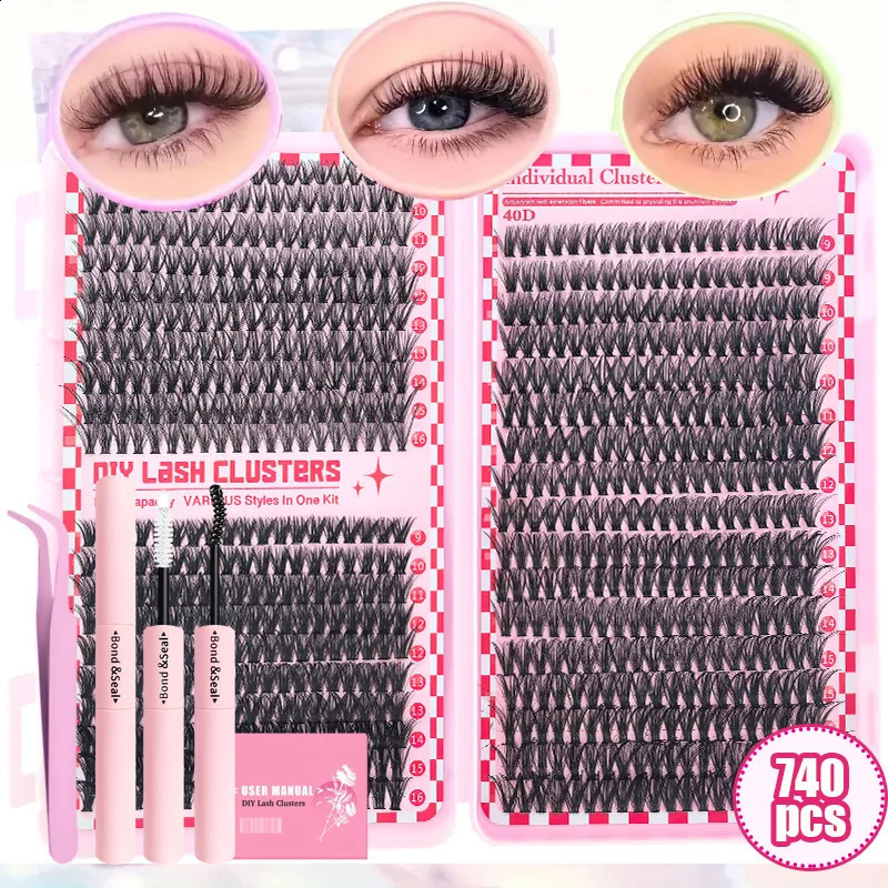30D40D50D80D DIY Eyelash Kit with Tweezers Glue and Seal Reusable Single Eyelashes for Party Stage Festival Eye Makeu 250811