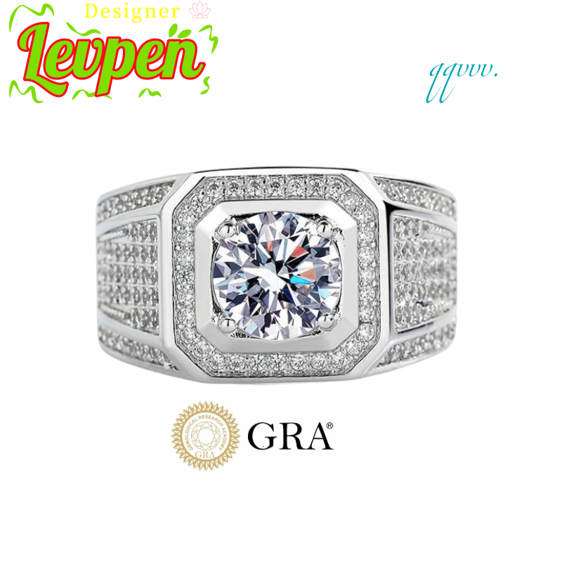 14k 3ct VVS Moissanite Diamond White Gold Moissanite Ring Ri Punk MenS Wedding Rings OACOCA