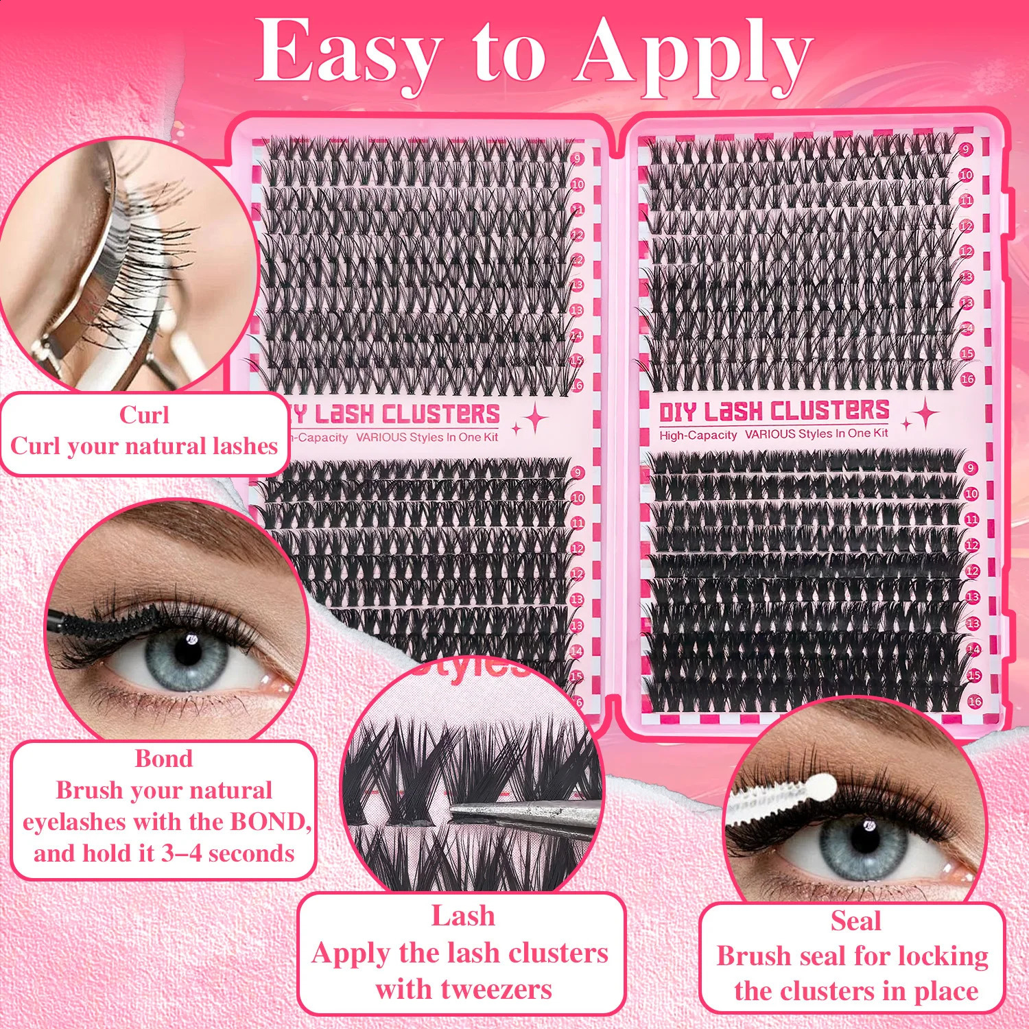 30D40D50D80D DIY Eyelash Kit with Tweezers Glue and Seal Reusable Single Eyelashes for Party Stage Festival Eye Makeu 250811