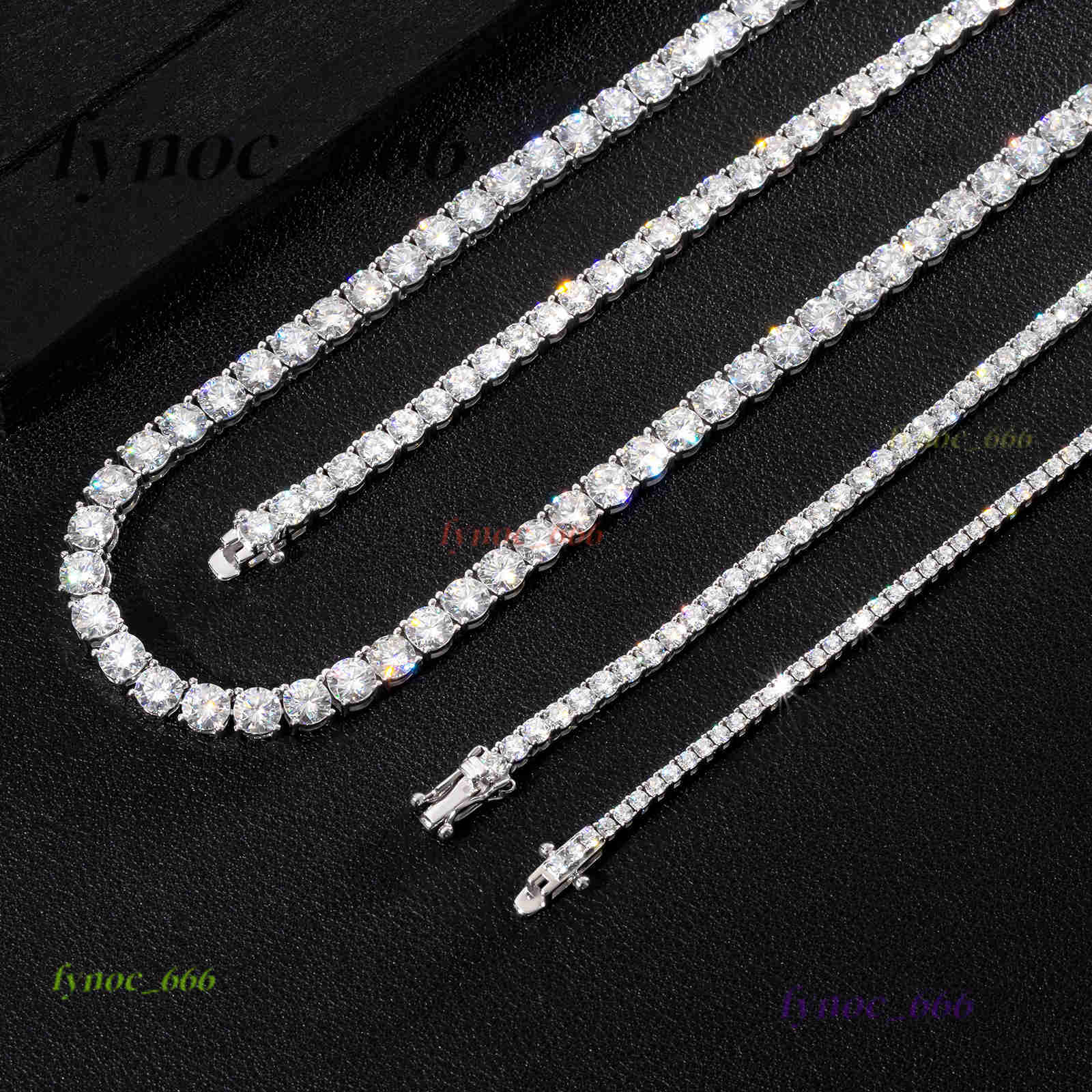 Sparkling Moissanite Tennis Necklace 14K/18K Gold Plated Wedding Jewelry Men Women Custom 925 Sterling Silver Tennis Chain