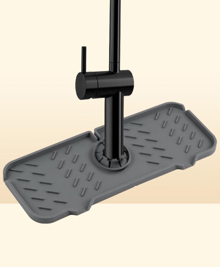 Mats Pads Kitchen Silicone Faucet Mat Sink Draining Splash Guard Drainage Drying Pad Bathroom Countertop Protection2530997