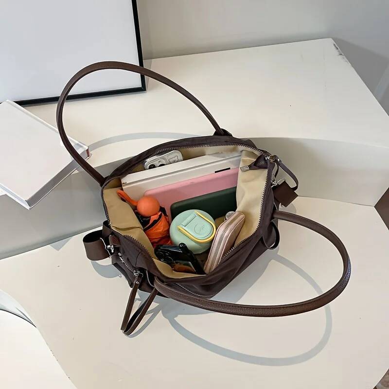 Autumn New Women s Crossbody Bag Retro Nylon Solid Color Women s Shoulder Bag Large Capacity Commuting Handbag Autumn New Simple Designer Bag Luggage 