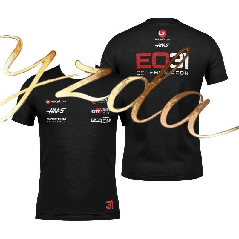 Racing F1 Haas Team T-shirt Motorcycle Mens and Womens Outdoor Sports Casual Short Sleeved Riding Comfortable Quick Drying