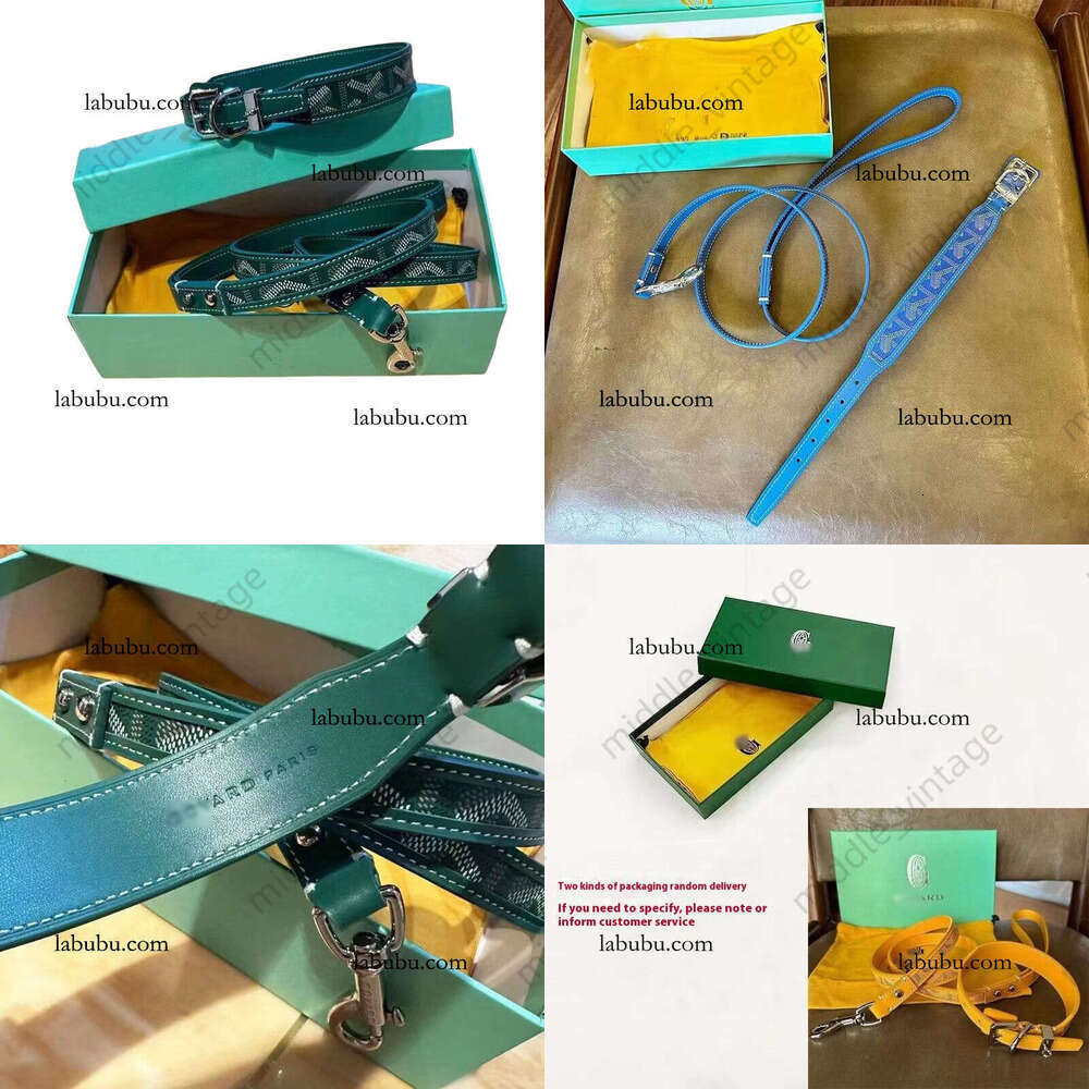 TOP ins Classic High-end Cow Leather Pet Collar Large, Medium And Small Dogs Dog Leash Set Gift Box-88