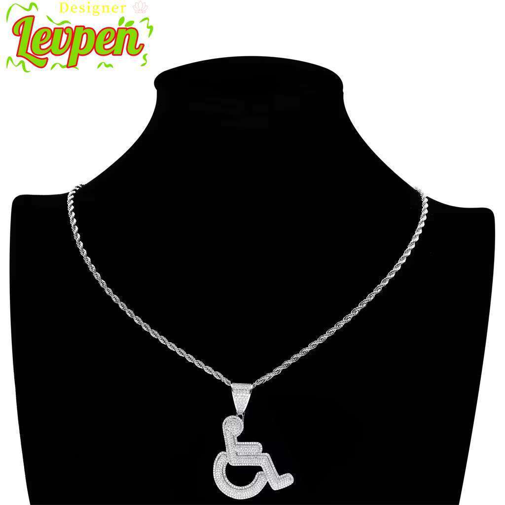 Designer Levpe VVS Micro Paved Moissaniteia Iced Out Bling Wheelchair Hip Hop Personalized Brass Moissanite Pendants for Men Necklace