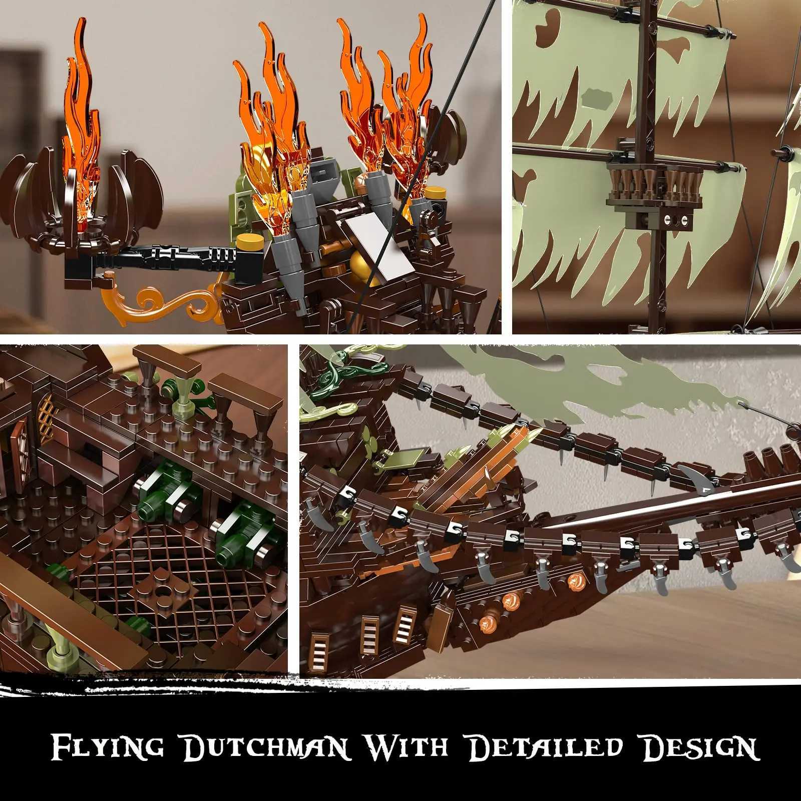 4364Pcs Flying Dutchman Pirate Ship Large Modar Sailing Building Blocks Sets MOC Movie Series Bricks Model Kids Toys Boys Gift C251111