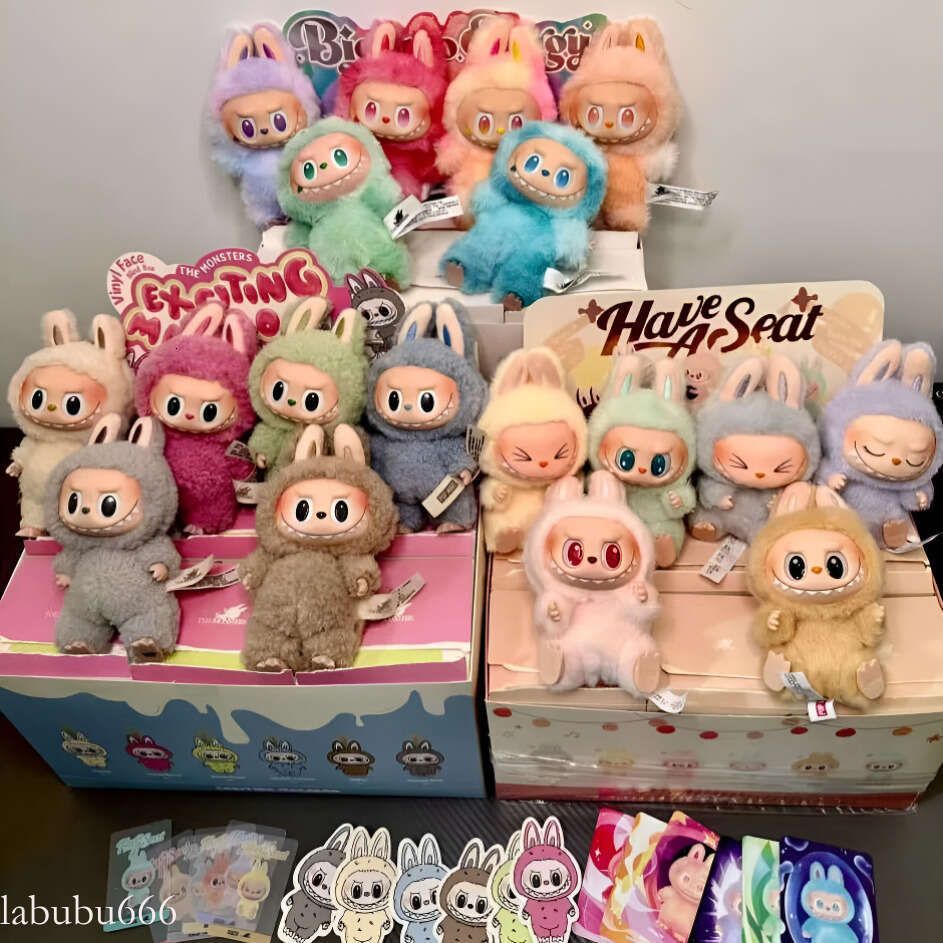 LaBuBu V3 V2 V1 Monsters Big Into Energy Series Blind Box Kawaii Figure Face doll clothes Doll Keychain Decor Gift blind bag with box labubu have a se