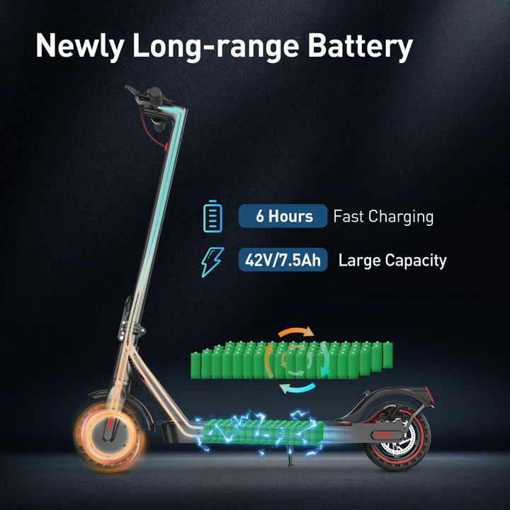 iScooter i9 Electric Scooter 350W Motor, 30km/h Max Speed, 8.5" Honeycomb Tires, 7.5Ah Battery, APP Bluetooth, E-ABS+Disc Brake, LED Display, IP5