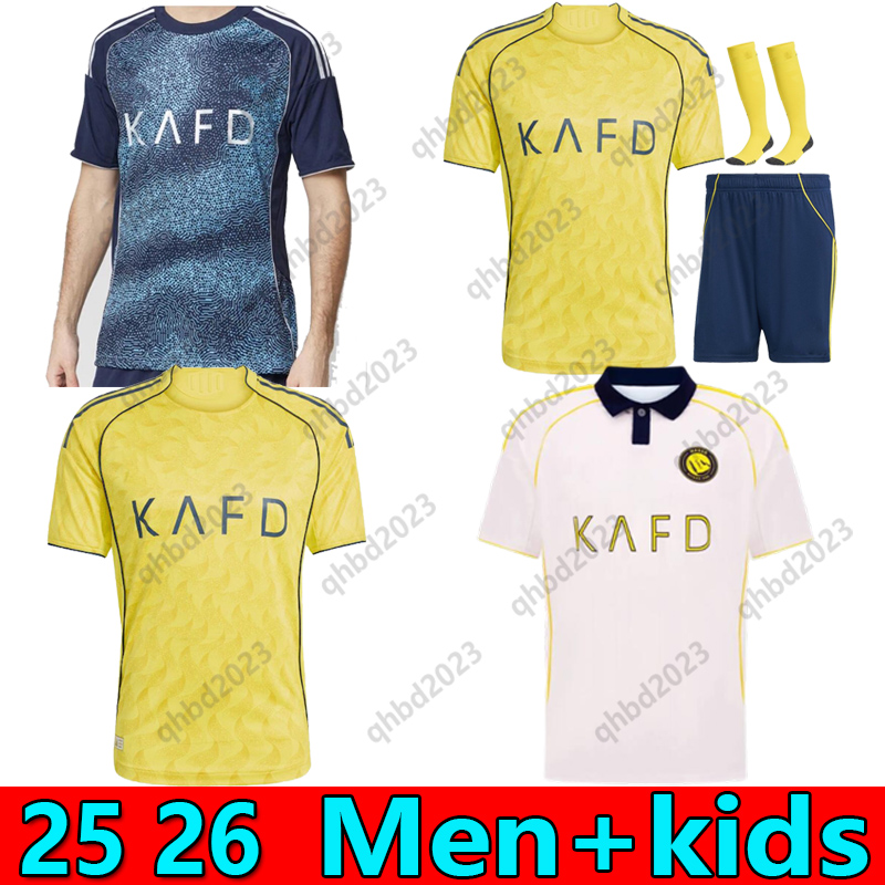 S-4XL Al Nassr FC soccer Jerseys Ronaldo mane JoAo FElix 2025 Home OTAVIO 25 26 CR7 Gonzalo Talisca Ghislain Konan Vincent Aboubakar men Football shiirt Al-Nassr FC KIDS