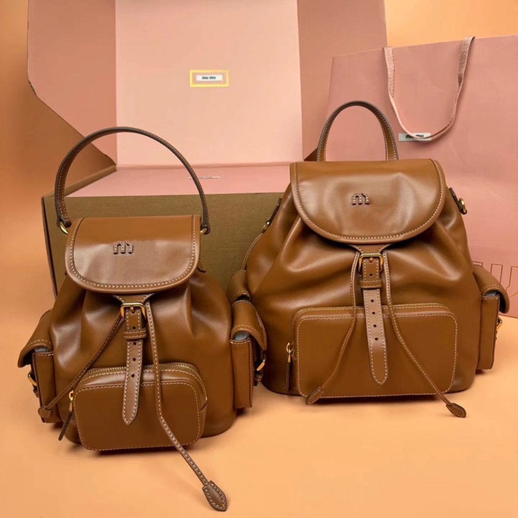 Designer Backpack style single shoulder crossbody handbag 2025 new casual canvas backpacks large capacity college retro niche design leather lady