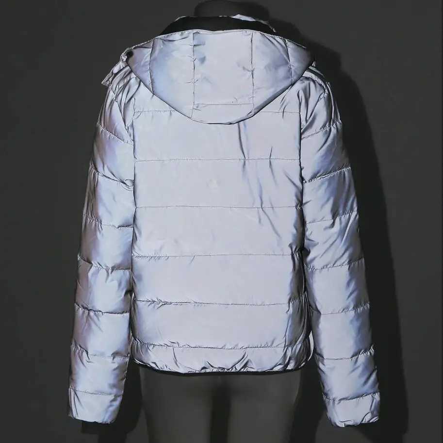Drop Shipping Reflective Winter Jacket Men Women Warm Coat Casual Parka Detachable Hooded Jackets Night Road Safety Outerwear X250821
