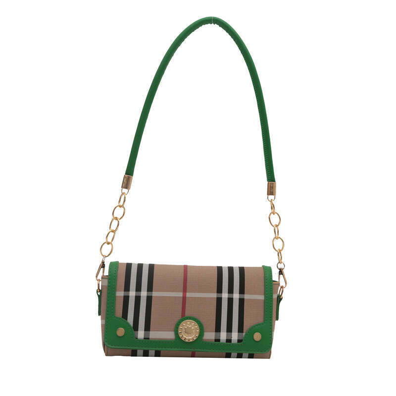 Designer Women Plaid Canvas Flap Vintage Simple Small Square Bag 2025 New Fashion Niche Single Shoulder Crossbody Underarm Bags