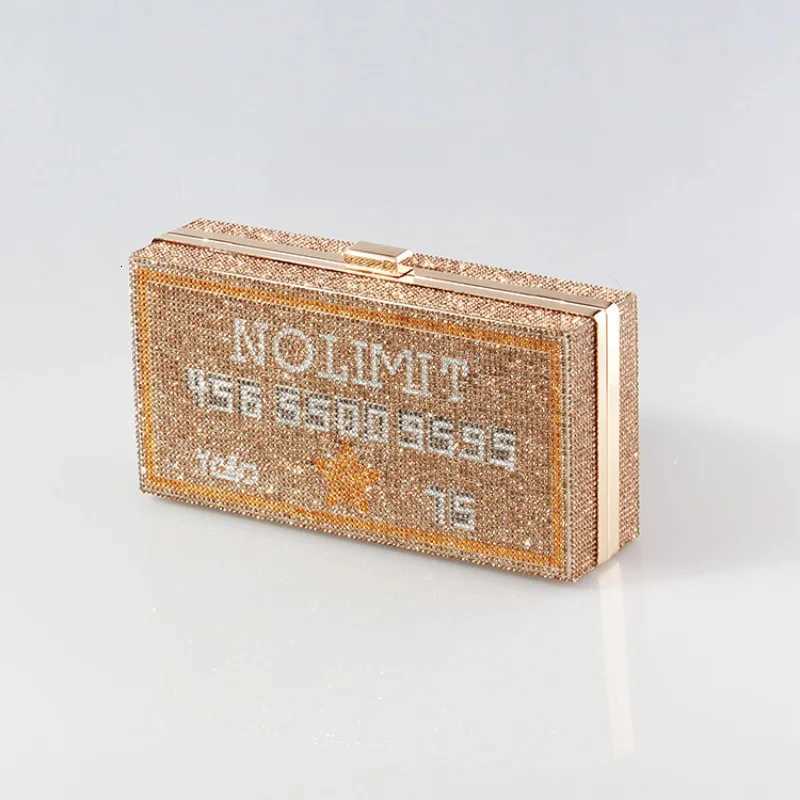 Diamond Clutch Bag Personalized Black Card Rhinestone Dinner Dollar Diamond Black Card Clutch Personalized Rhinestone Party Bag Z250821