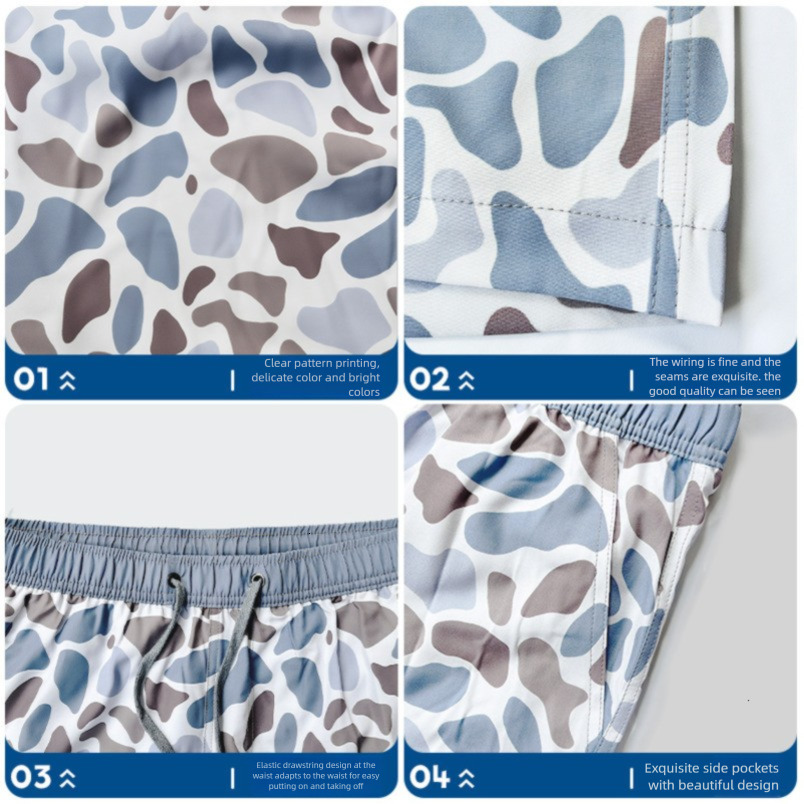 Summer Loose Quick-Dry Camouflage Fabric Beach Vacation Water-Resistant Men's Shorts wholesale