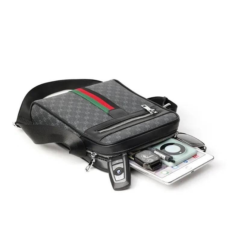 Luxury Design Mens Crossbody Bags Fashion Plaid Letter Printed Crossbody Bag Men Square Shoulder Bag Male Sling Messenger Bag