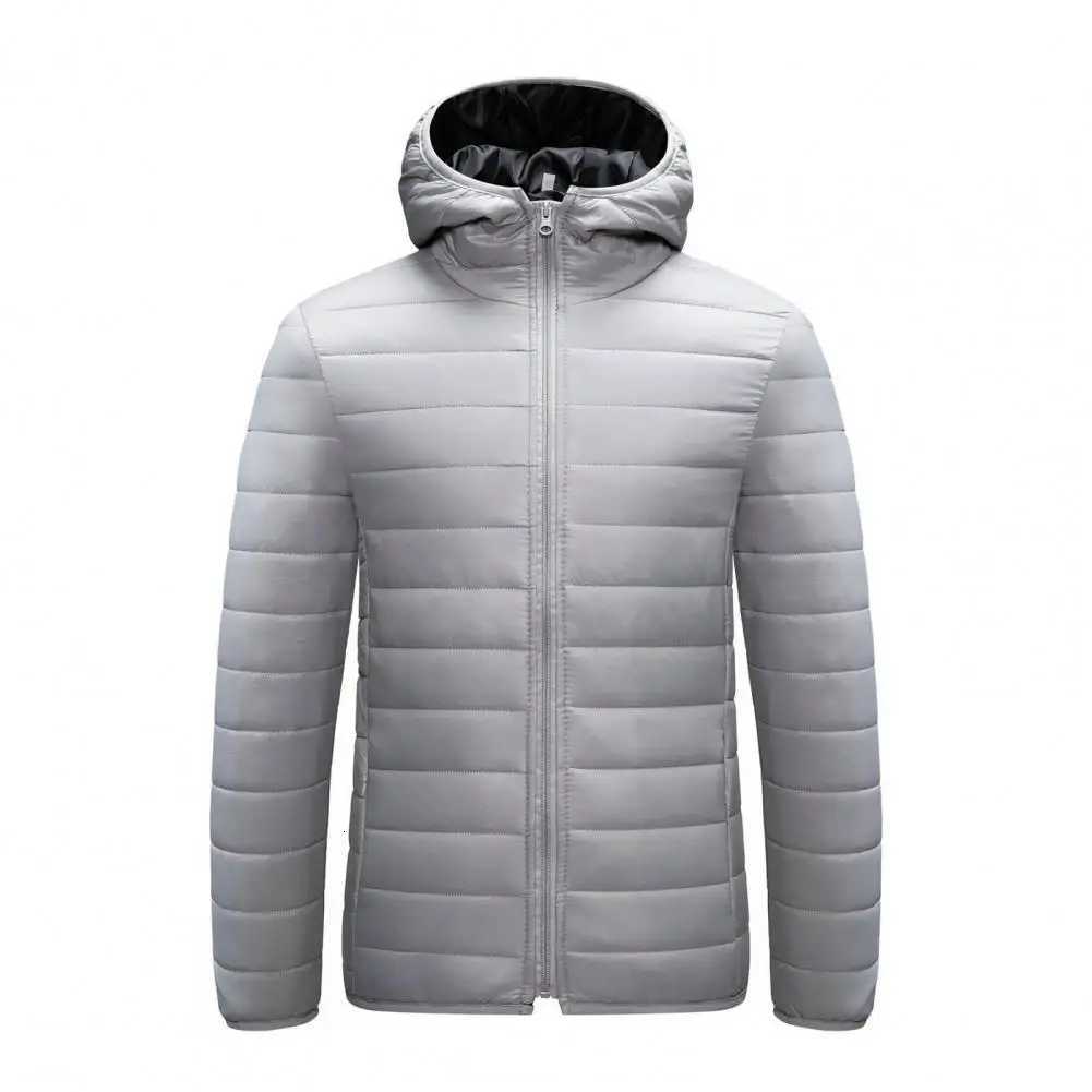 Winter Men Coat Hooded Cotton Padded Warm Windproof Parka Cotton-Padded Zipper Closure Lightweight Male Down Coat Sports Clothes X250821