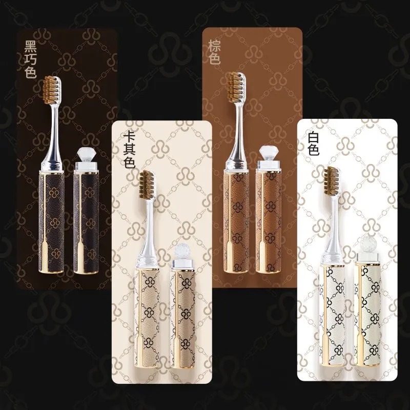 Luxury Designer Gift box of 4 Travel and business trip light luxury lipstick portable high-end soft bristle toothbrush couple home teeth cleaning