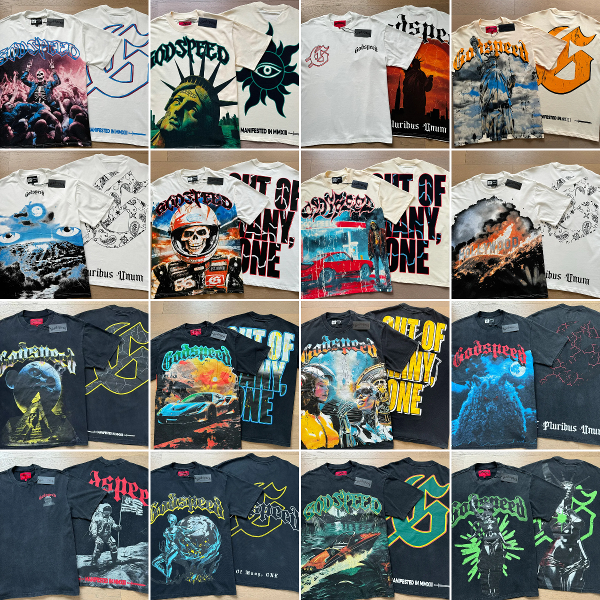 Designer T Shirt Mens Tshirt God Speed Shirt Graphic Tee Clothe Classical Hipster Fabric Cotton Street Graffiti Letter Print Vintage Washed Tee Size S-Xl