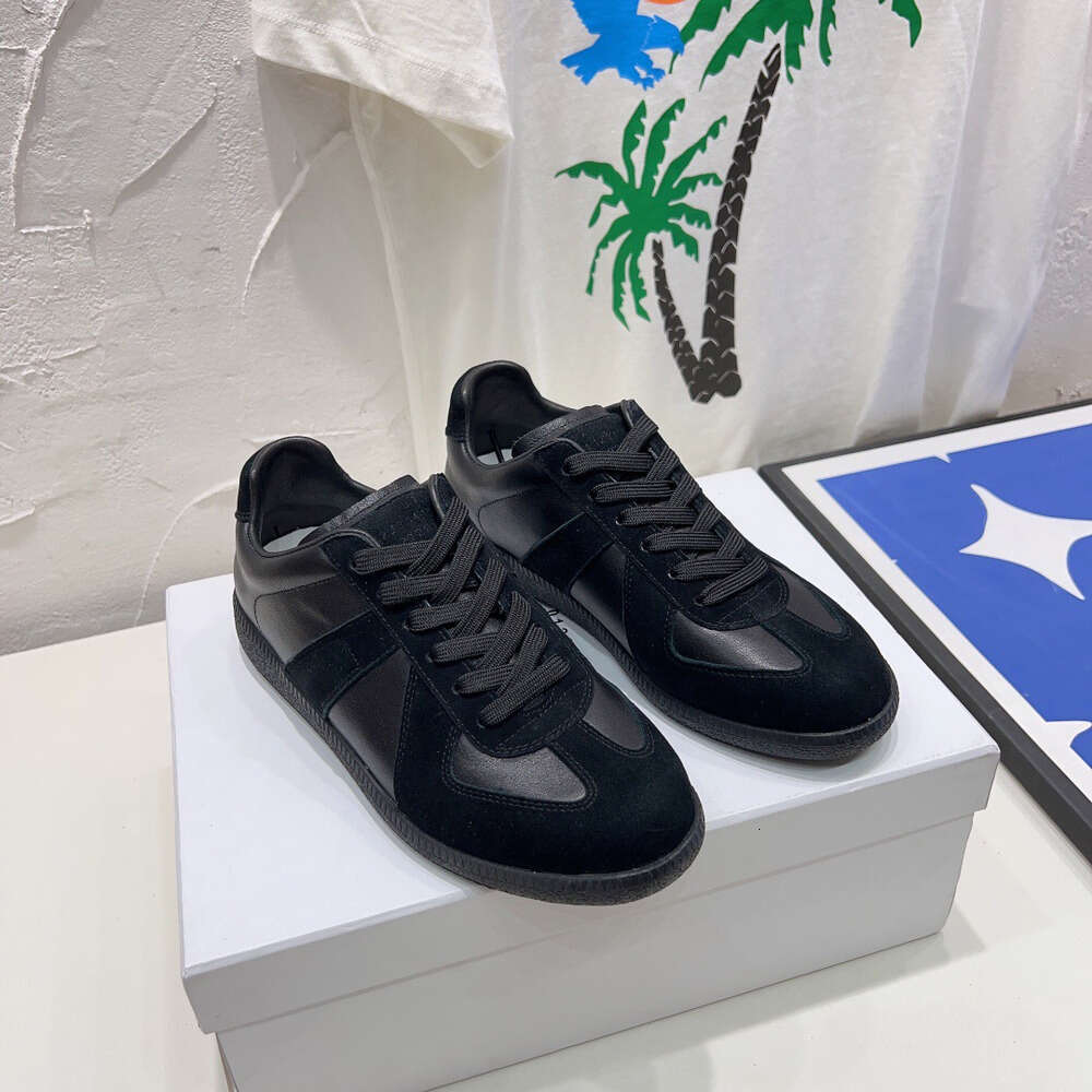 Maison Designer Gats Low German Army Trainers Mason Replicate Suede Sneakers Mm6 White Grey Gum Painter Black Men Women Digit Casual Shoes Ad2