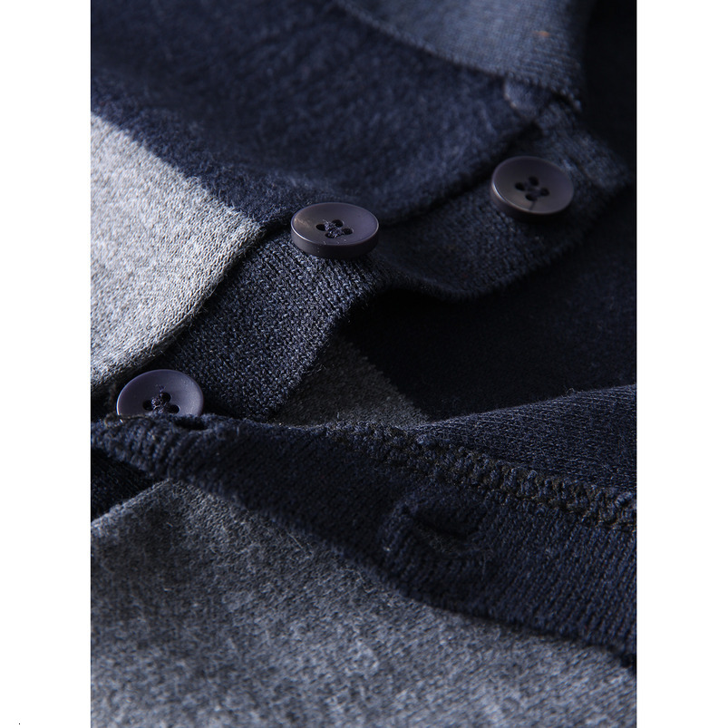 Men's Simple Casual Fashion Turn-Down Collar Polo Shirt Youth Knitted Striped Short Sleeve Top