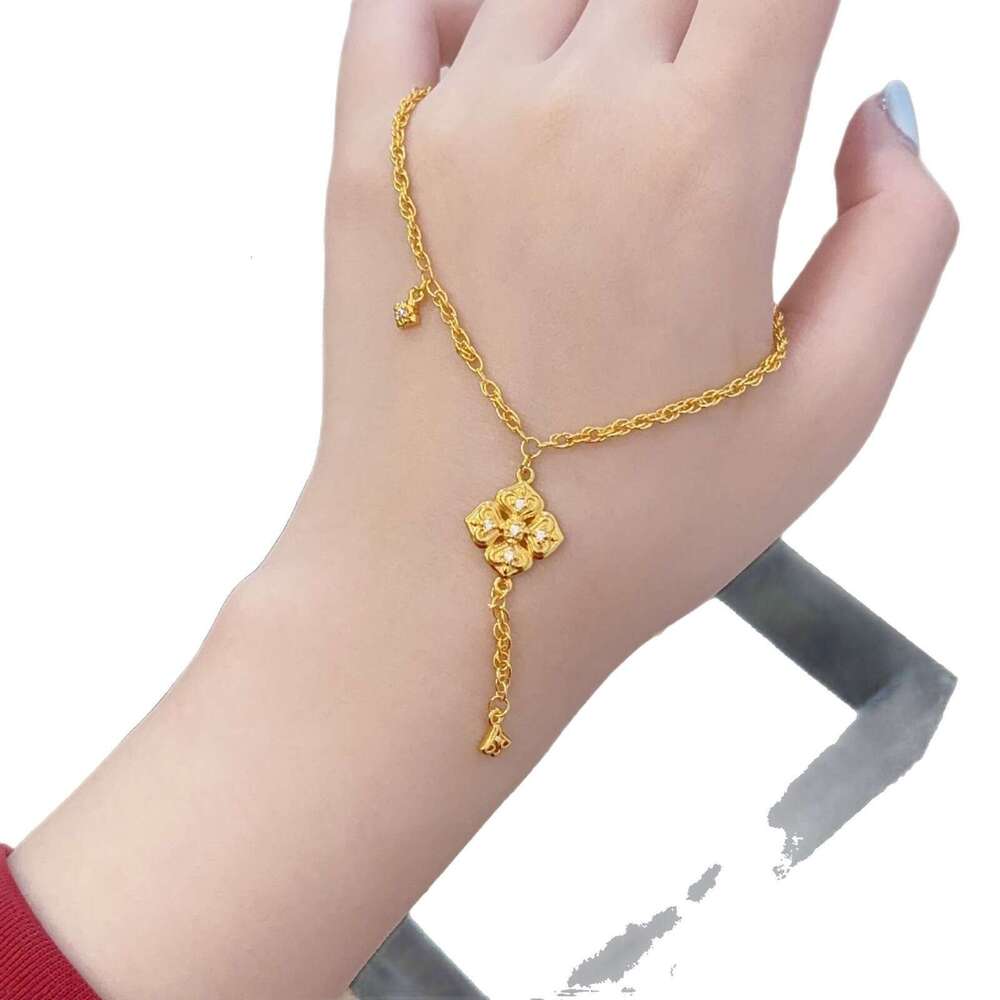 New Style Color National Charm Pointed Dia Square Harmony Necklace Bracelet Earrings Set Fashionable Versatile Elegant High-end Feel