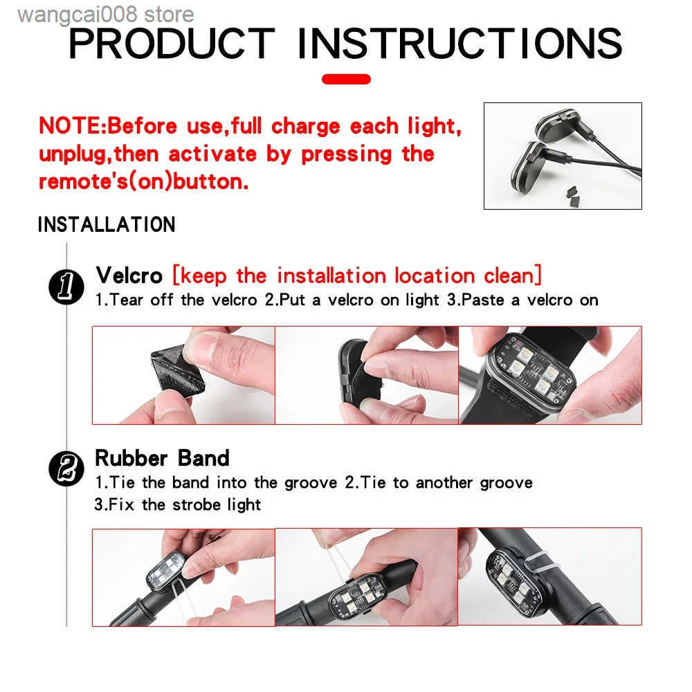 2/4pcs Wireless LED Strobe Lights Car Decor Atmosphere Light 8 Colors Rechargeable Led Lights Anti-Collision LED Warning Light S250821
