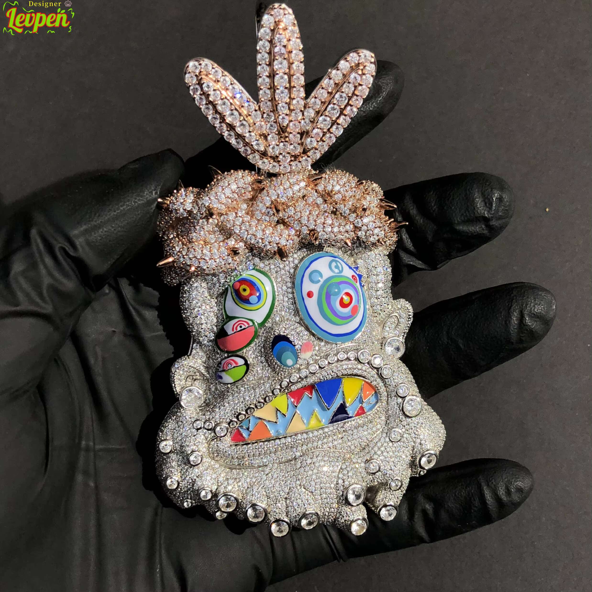 Travis Fashion Hip Hop Rapper Scott Funny Enamel Jesus Pendant Customized Iced Out Enamel Pendant Rapper Cartoon Jesus Pendaat OACOCA