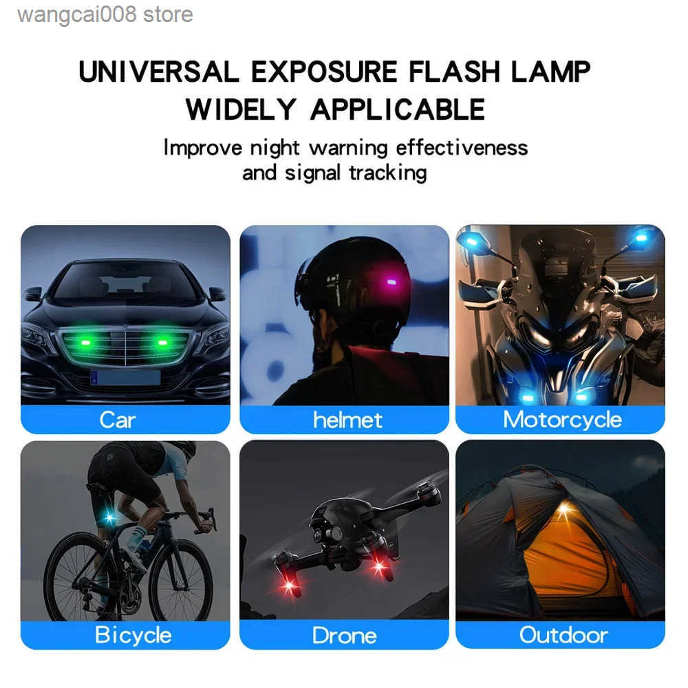 2/4pcs Wireless LED Strobe Lights Car Decor Atmosphere Light 8 Colors Rechargeable Led Lights Anti-Collision LED Warning Light S250821