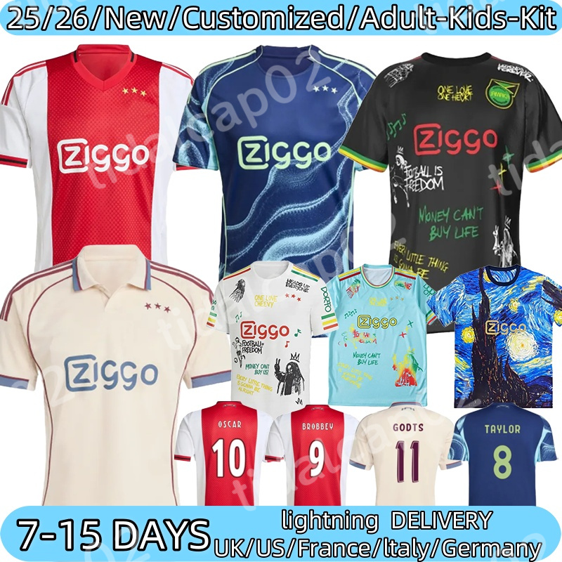 New 25 26 AMS Soccer Jerseys Brobbey WEGHORST TRAORE BERGHUIS HATO HENDERSON BERGHUIS Gloukh Raul Youri Baas 2025 football shirtmens kit kids aja x Amsterdam tenue