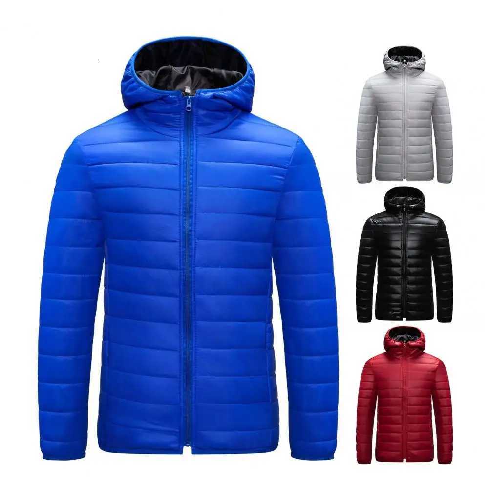Winter Men Coat Hooded Cotton Padded Warm Windproof Parka Cotton-Padded Zipper Closure Lightweight Male Down Coat Sports Clothes X250821