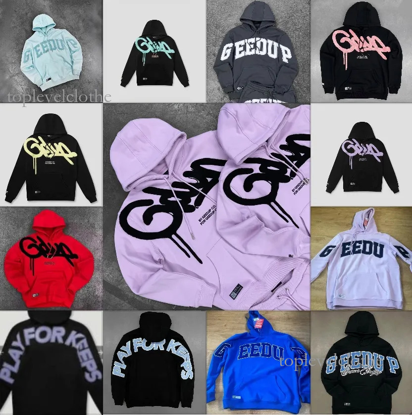 Designer Geedup Hoodie Street Fashion Versatile Letter Embroidery Sports Hoodie Y2k Haruku Rock Trend Oversized Sweatshirts Streetwear 657