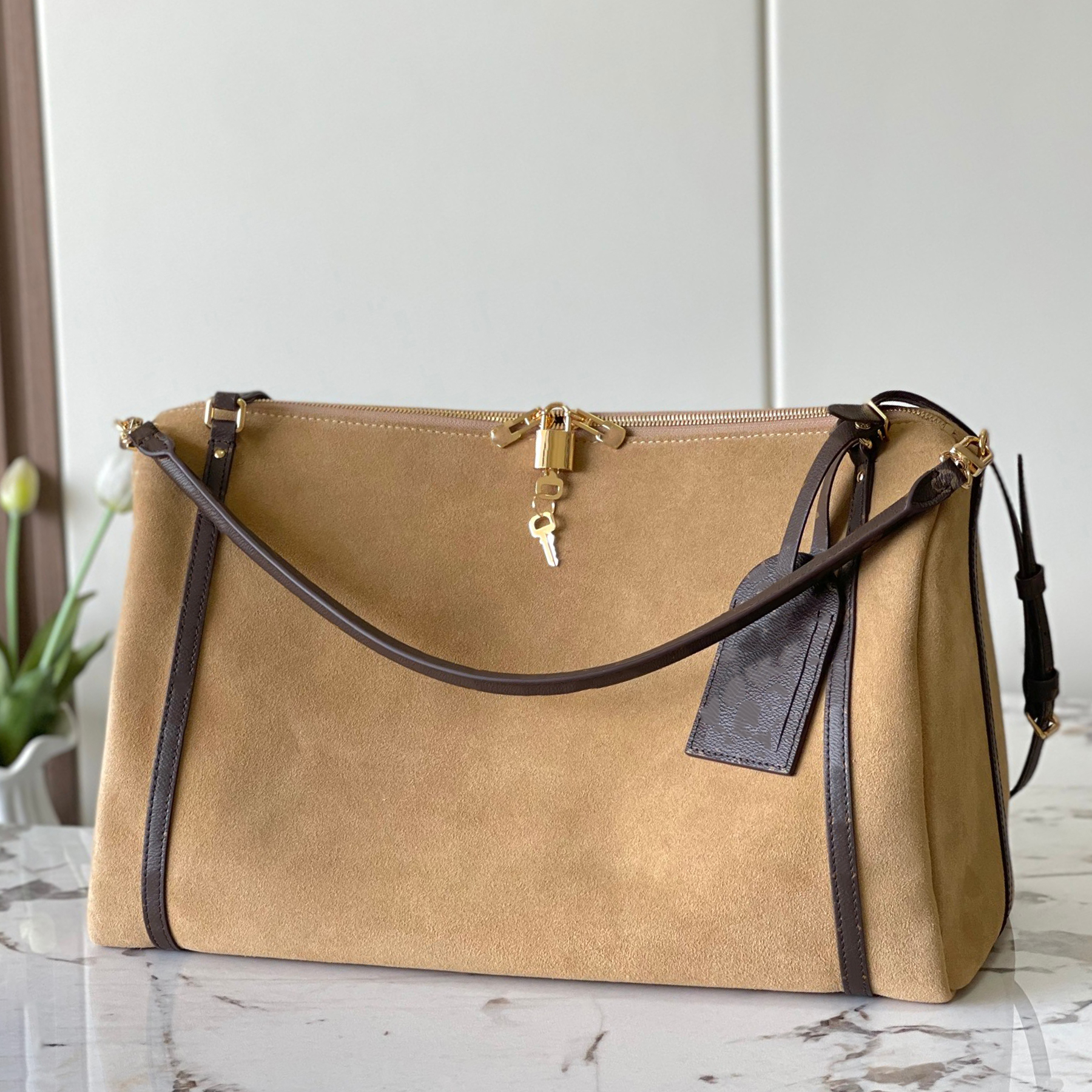 New Large Capacity 10A Express Travel Shoulder Luxury Designer Suede Genuine Leather Crossbody Textile Lining Handbag Zipper Closure Clutch Bag Purse