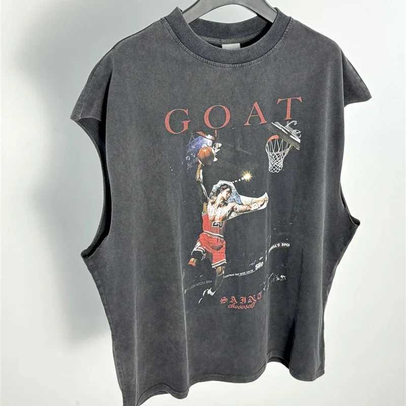 SAINT OF MICHAEL American Style Fashion Best Quality Tops Casual Summer 100% Cotton Loose Oversized Tops Vintage Vest For Men X250821